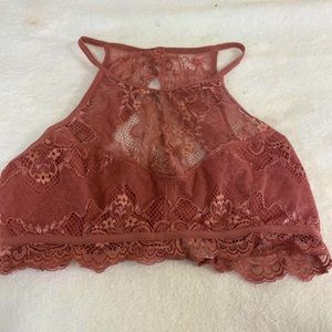 Dusty rose lace bralette